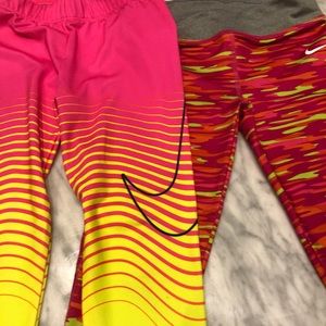 NIKE girls dri-fit lot of 2 capri leggings 6X